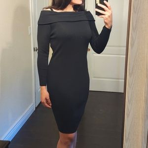 Clorinda Wool Blend Off Shoulder Midi Dress